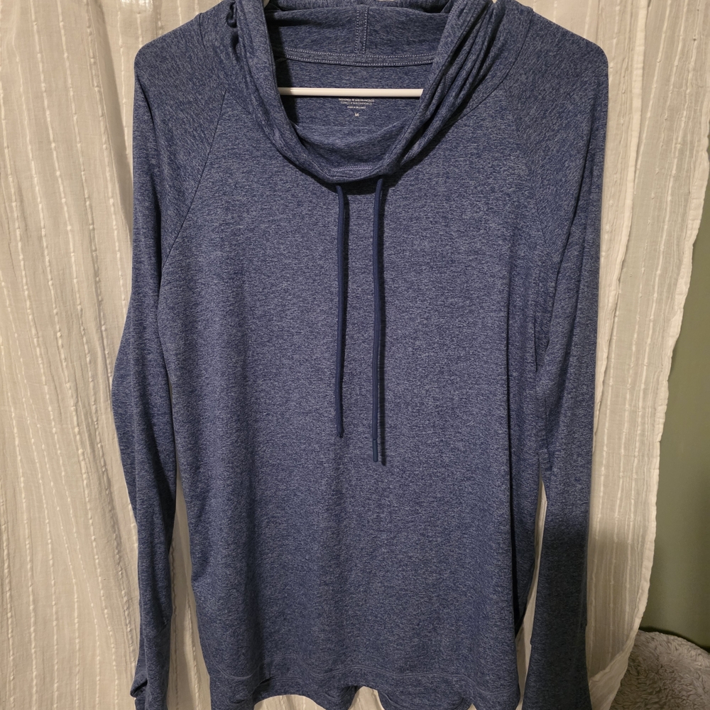 Athleta Cowl Neck Sweater in Heathered Blue